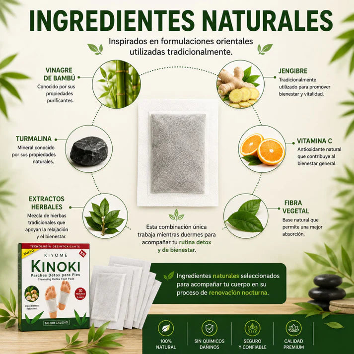 Parches Kinoki Desintoxicantes para Pies | Limpieza Natural y Bienestar Diario🌿