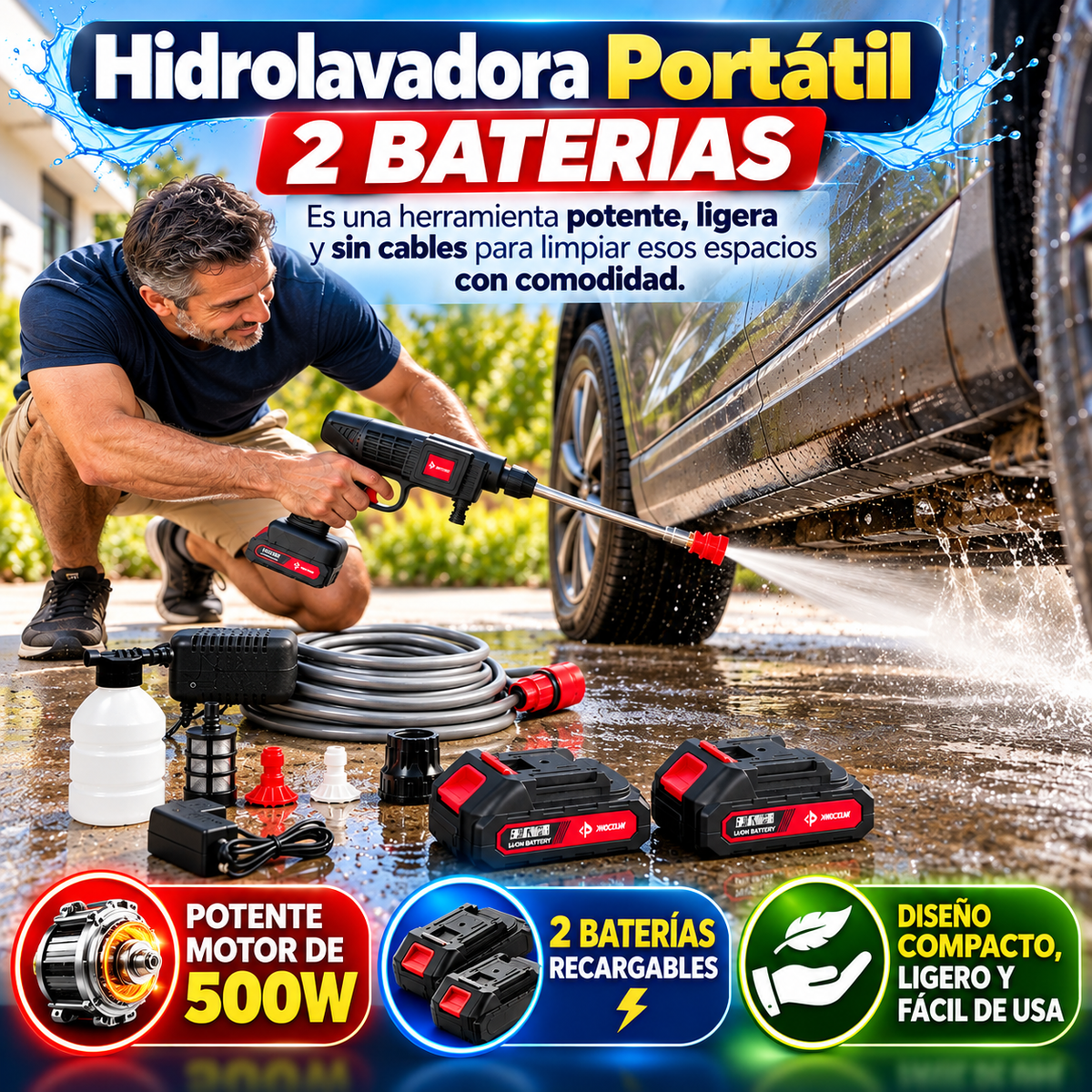 Hidrolavadora con Dos Baterias