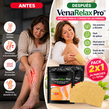 VenaRelax Pro™ – Parches para el Cuidado de las Piernas | Pack 24 Unidades – Oferta 2x1