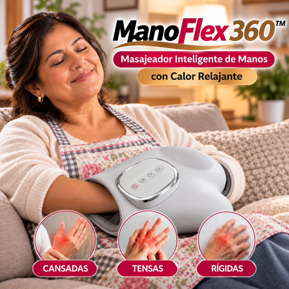 ManoFlex 360™ – Masajeador Inteligente de Manos con Calor Relajante
