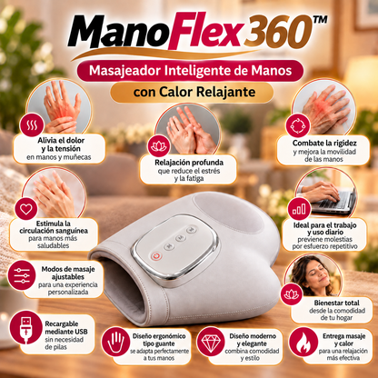 ManoFlex 360™ – Masajeador Inteligente de Manos con Calor Relajante