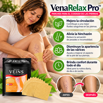 VenaRelax Pro™ – Parches para el Cuidado de las Piernas | Pack 24 Unidades – Oferta 2x1
