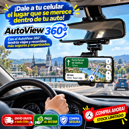 AutoView 360° – Soporte de Celular para Retrovisor y Dale a tu Celular su Lugar en tu Auto