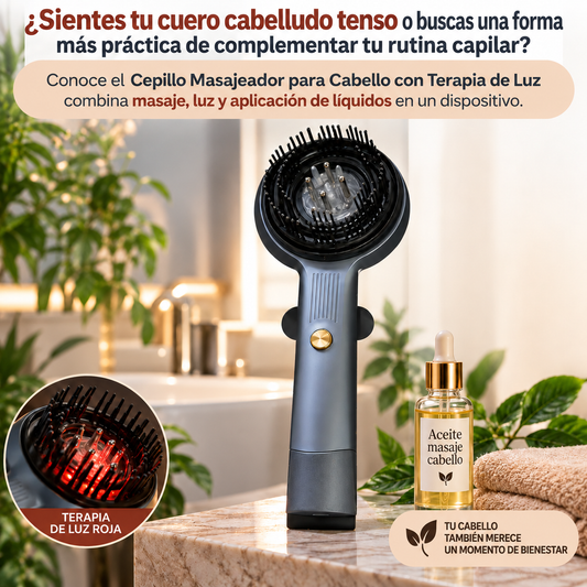 Cepillo Masajeador Cabello Terapia Luz