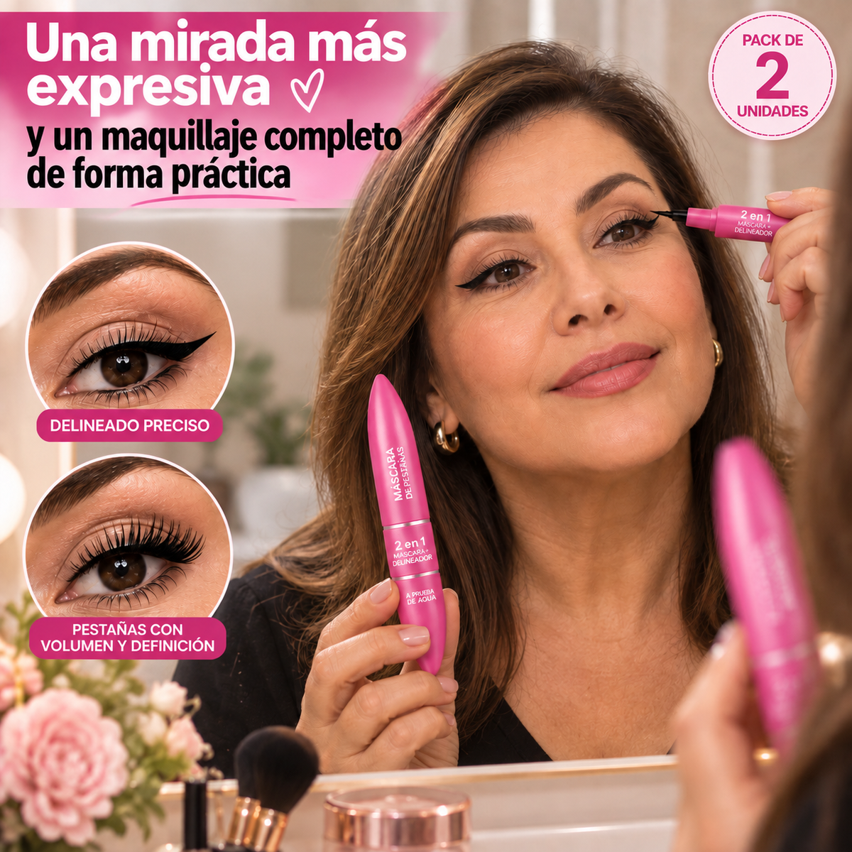 Pack 2X1 Mascara Pestañas Con Delineador