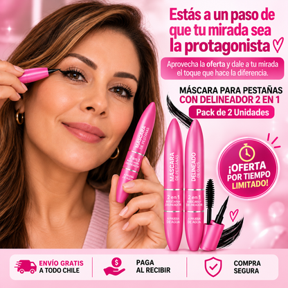 Pack 2X1 Mascara Pestañas Con Delineador