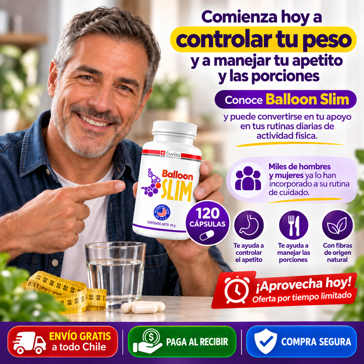 Balloon Slim 120 Cápsulas Suplemento Control Apetito