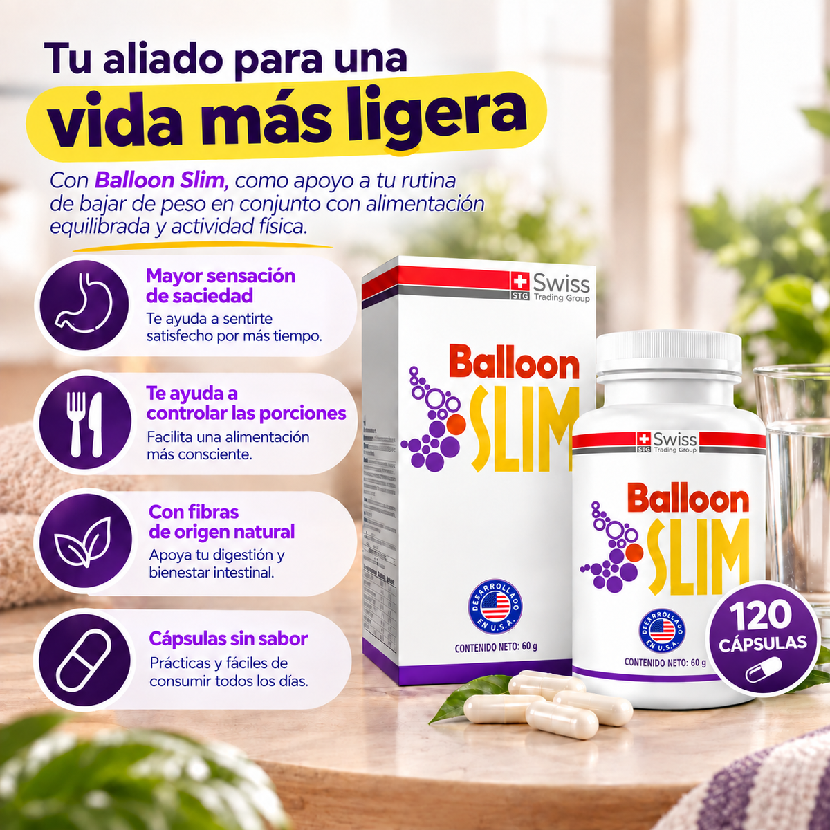 Balloon Slim 120 Cápsulas Suplemento Control Apetito