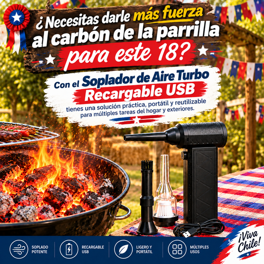 Soplador de Aire Turbo Recargable USB