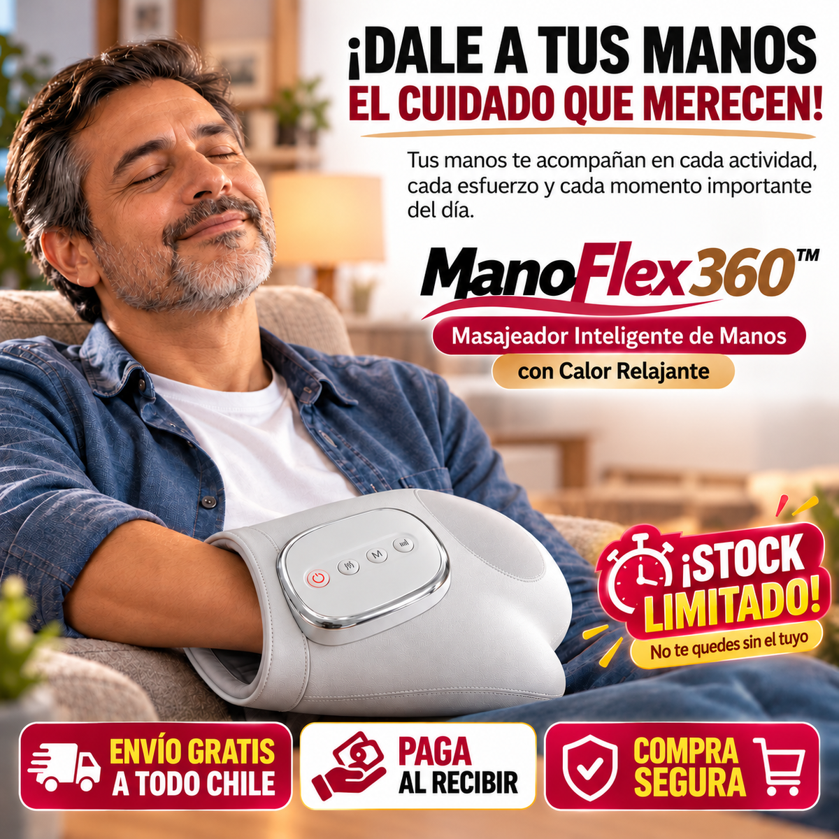 ManoFlex 360™ – Masajeador Inteligente de Manos con Calor Relajante