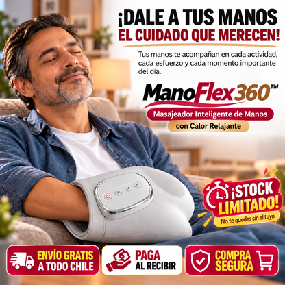 ManoFlex 360™ – Masajeador Inteligente de Manos con Calor Relajante