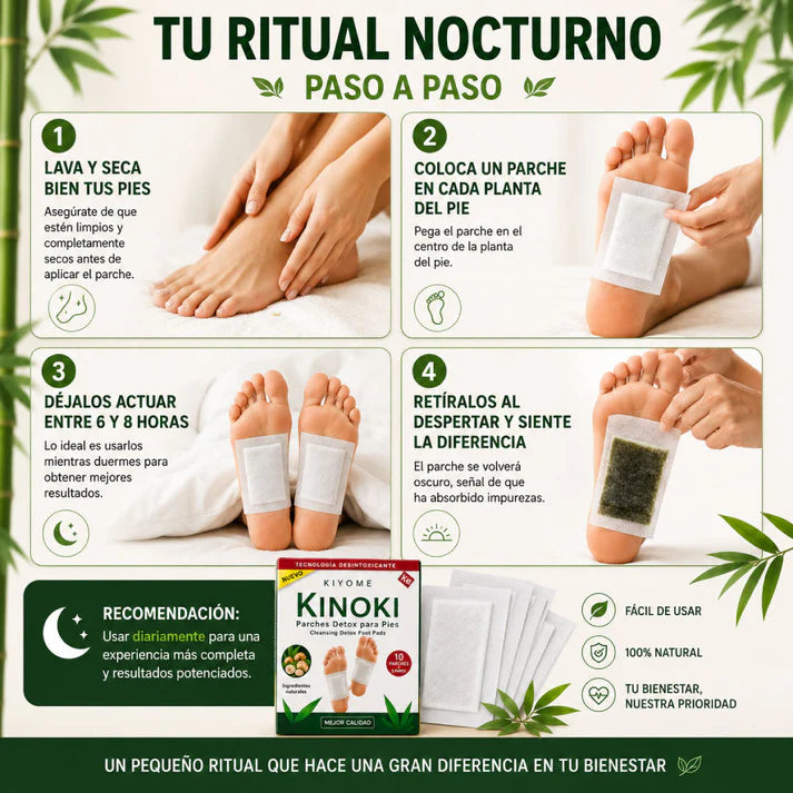 Parches Kinoki Desintoxicantes para Pies | Limpieza Natural y Bienestar Diario🌿