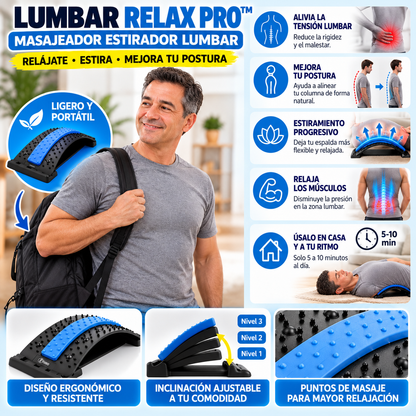 Lumbar Relax Pro™– Masajeador y Estirador de Espalda para Relajación y Bienestar