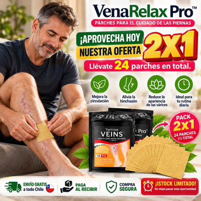 VenaRelax Pro™ – Parches para el Cuidado de las Piernas | Pack 24 Unidades – Oferta 2x1